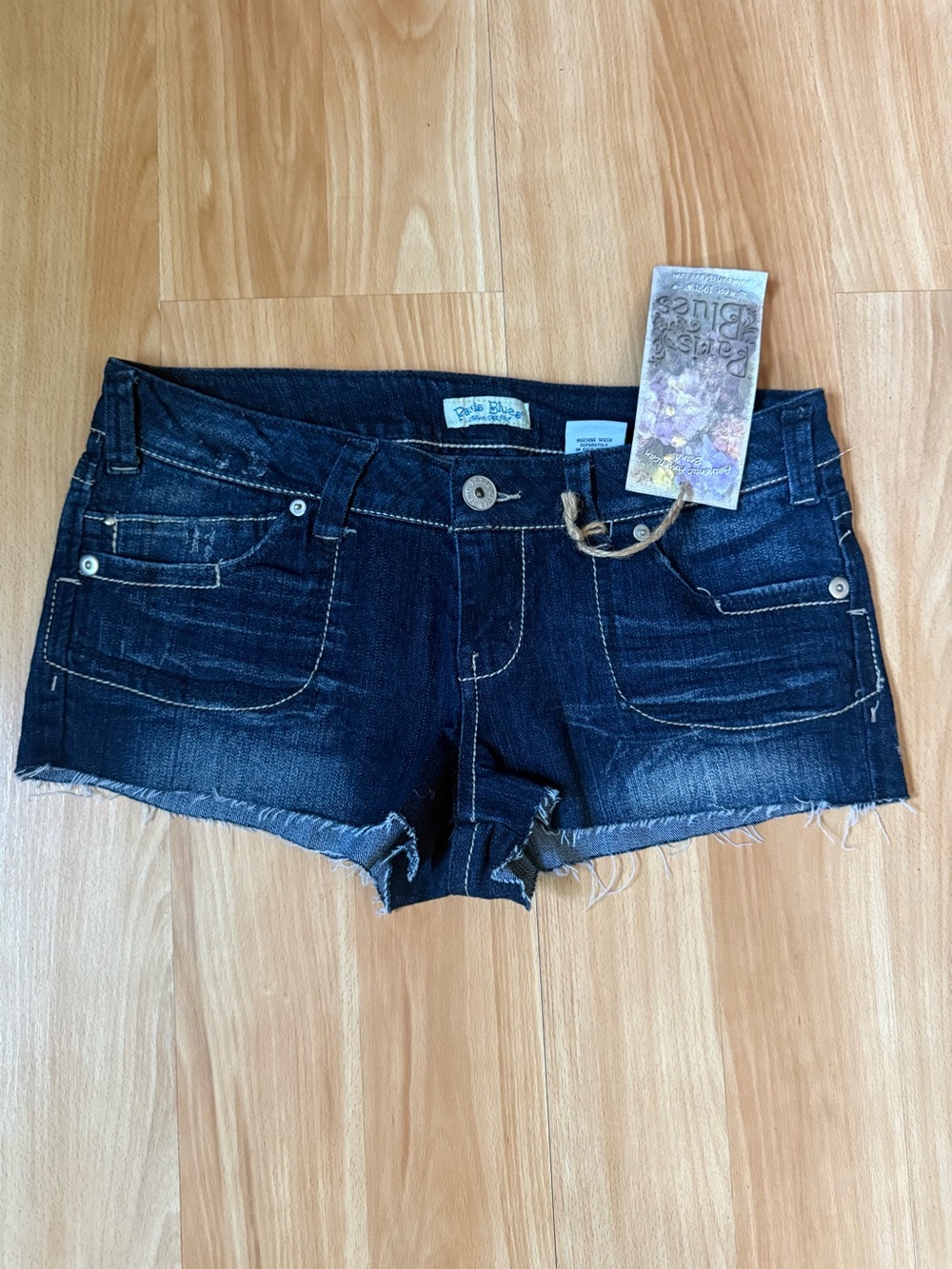 Dark Blue Denim Cutoff Shorts